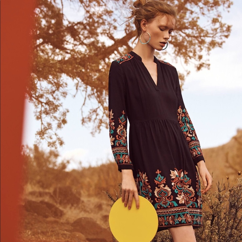 Anthropologie Embroidered Avery Dress